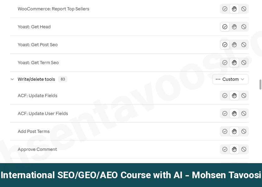 دسته Write/delete tools در Claude. ابزارهایی که چیزی رو تغییر میدن روی Needs approval هستن