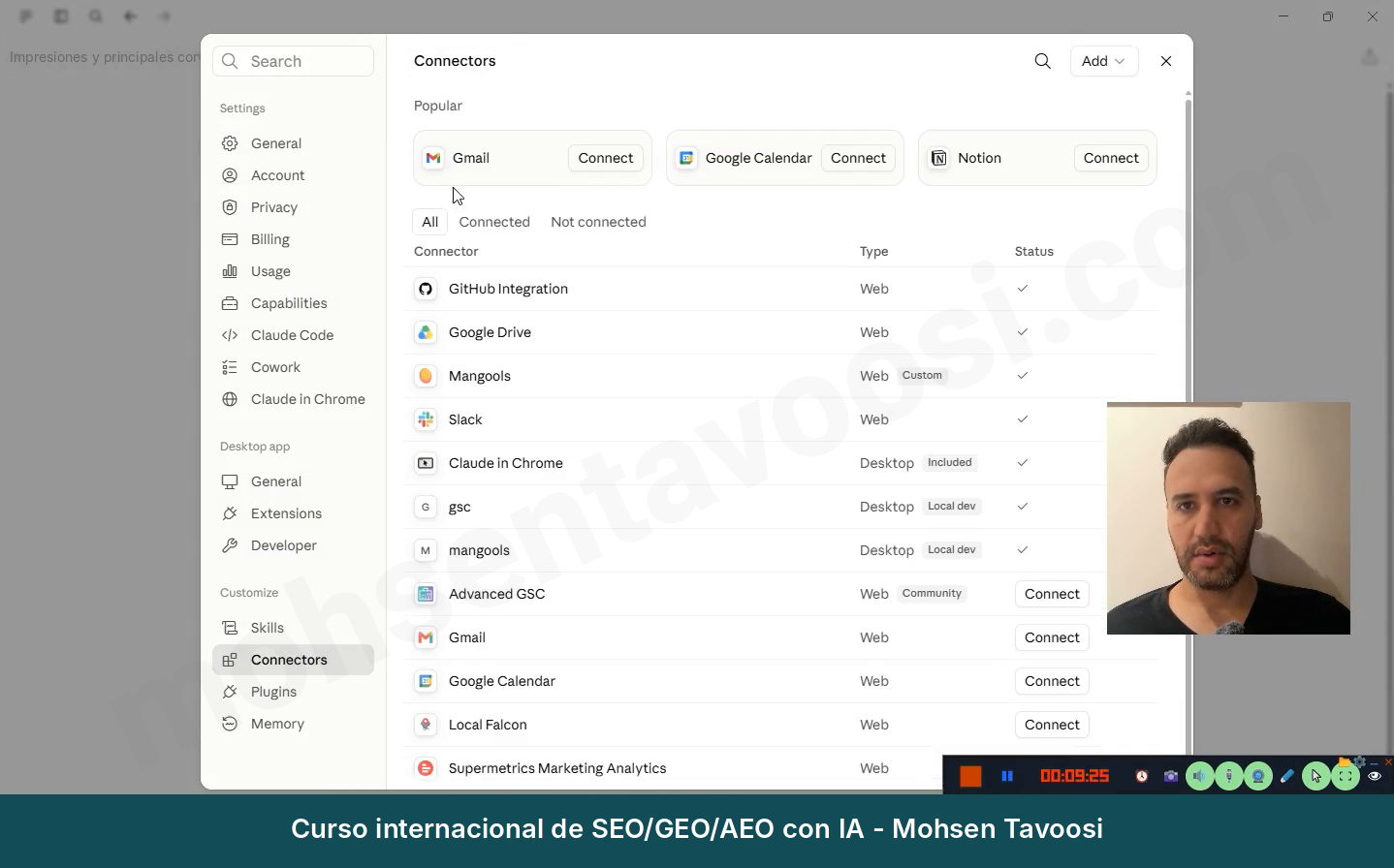 Eliminación del conector que estorba en la sección Connectors