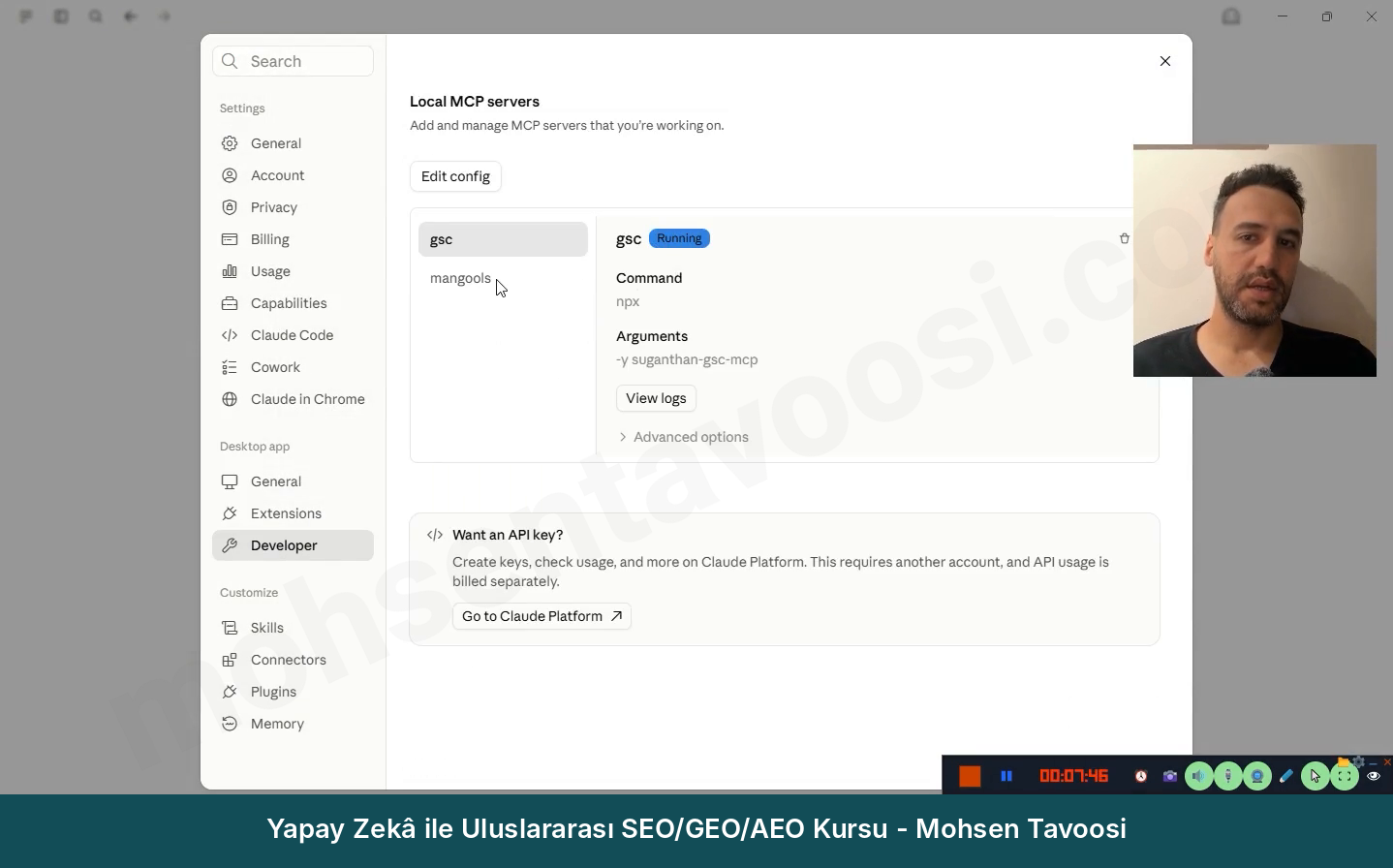 Running durumundaki Search Console sunucusu